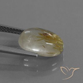 Quartzo Rutilo Castanho Dourado Muito Claro Natural 3.87ct, oval, Transparente