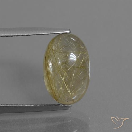 3.89ct Natural Amarelo Toscana Quartzo Rutilo, oval, Transparente