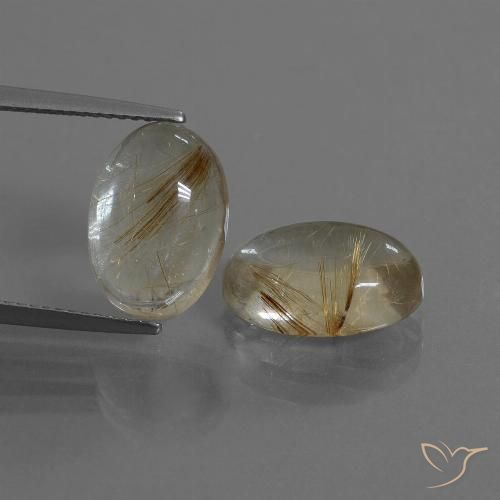 9.84ctw Natural Castanho Dourado Muito Claro Quartzo Rutilo, oval, Transparente