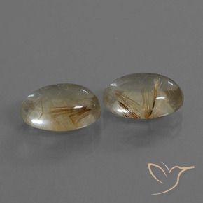 Pedras preciosas de Quartzo Rutilo Castanho Dourado Muito Claro natural de 9.84 ct, oval, Transparente