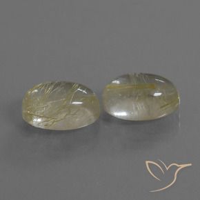 Pedras preciosas de Quartzo Rutilo Luz amarela natural de 11.22 ct, oval, Transparente