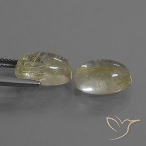 Pedras preciosas de Quartzo Rutilo Luz amarela natural de 11.22 ct, oval, Transparente