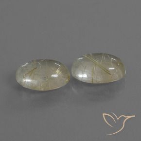 Pedras preciosas de Quartzo Rutilo Luz amarela natural de 9.16 ct, oval, Transparente