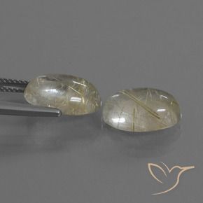 Pedras preciosas de Quartzo Rutilo Luz amarela natural de 9.16 ct, oval, Transparente