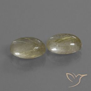 Pedras preciosas de Quartzo Rutilo Amarelo Toscana natural de 10.24 ct, oval, Transparente
