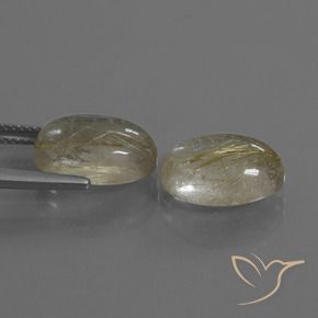 Pedras preciosas de Quartzo Rutilo Amarelo Toscana natural de 10.24 ct, oval, Transparente