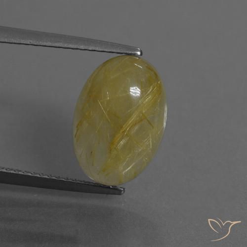 5.27ct Natural amarelo médio Quartzo Rutilo, oval, Translúcido