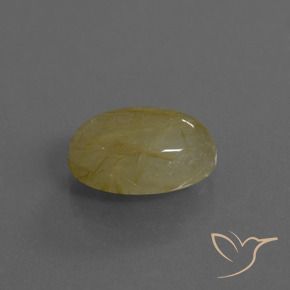 Quartzo Rutilo amarelo médio Natural 5.27ct, oval, Translúcido