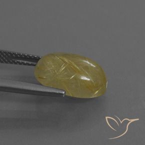 Quartzo Rutilo amarelo médio Natural 5.27ct, oval, Translúcido