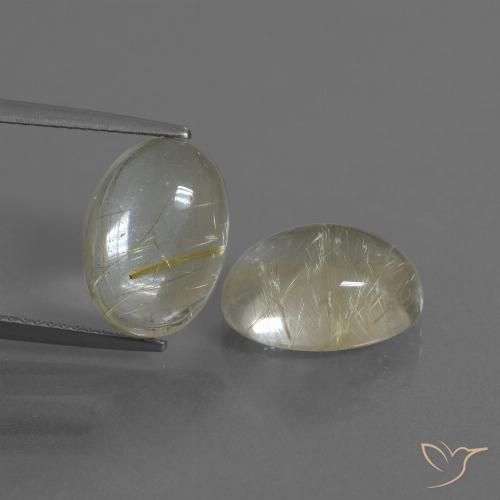 11.00ctw Natural Luz amarela Quartzo Rutilo, oval, Transparente
