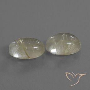 Pedras preciosas de Quartzo Rutilo Luz amarela natural de 11.00 ct, oval, Transparente