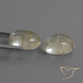 Pedras preciosas de Quartzo Rutilo Luz amarela natural de 11.00 ct, oval, Transparente