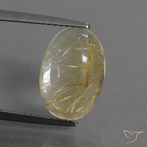 5.19ct Natural Castanho Dourado Muito Claro Quartzo Rutilo, oval, Transparente