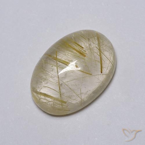 Quartzo Rutilo Castanho Dourado Muito Claro Natural 5.25ct, oval, Transparente