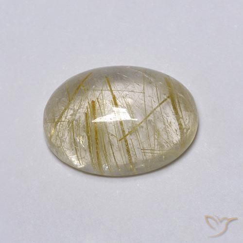 Quartzo Rutilo Castanho Dourado Muito Claro Natural 5.25ct, oval, Transparente