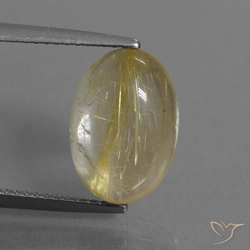 4.99ct Natural Castanho Dourado Muito Claro Quartzo Rutilo, oval, Transparente
