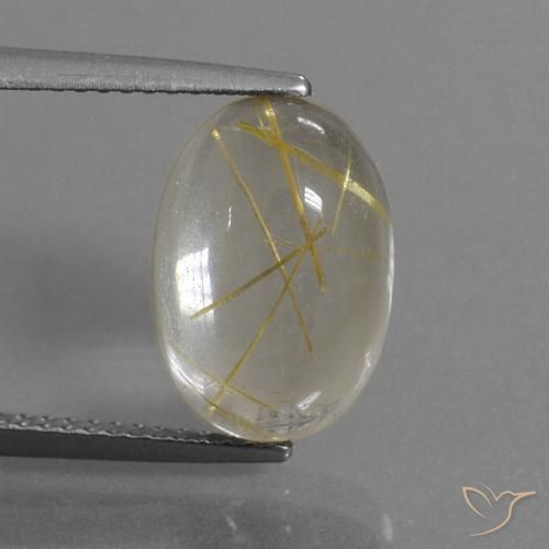5.34ct Natural Luz amarela Quartzo Rutilo, oval, Transparente