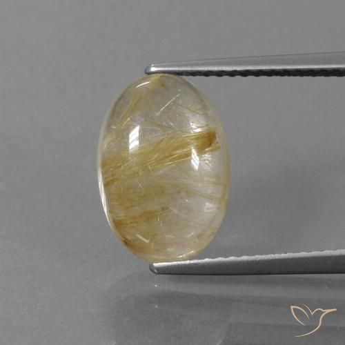 4.57ct Natural Castanho Dourado Muito Claro Quartzo Rutilo, oval, Transparente