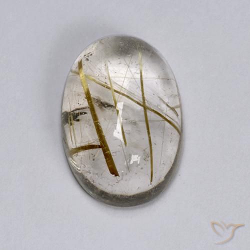 6.44ct Natural Marrom claro Quartzo Rutilo, oval, Transparente