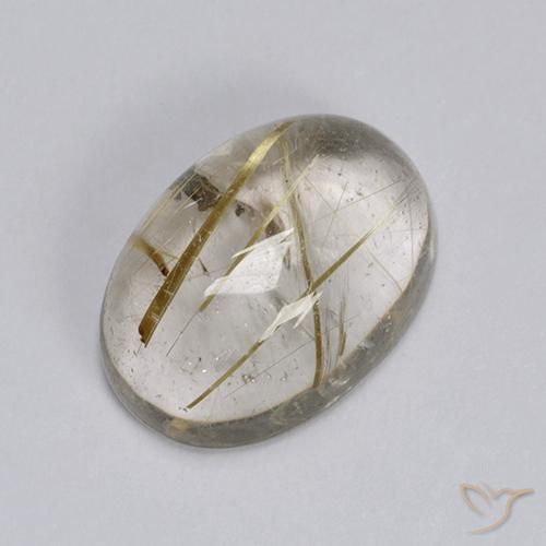 Quartzo Rutilo Marrom claro Natural 6.44ct, oval, Transparente