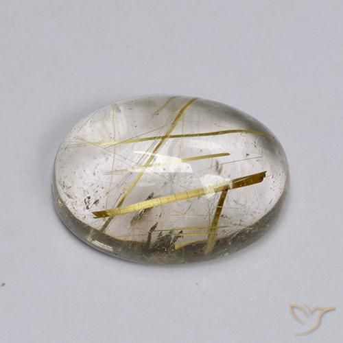 Quartzo Rutilo Marrom claro Natural 6.44ct, oval, Transparente