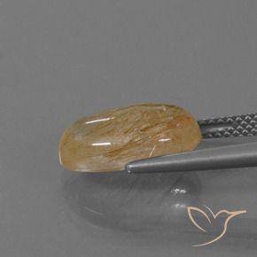Quartzo Rutilo Castanho muito claro Natural 4.60ct, oval, Transparente