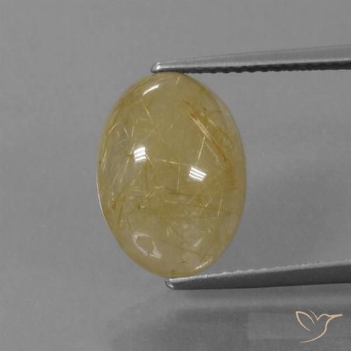 5.66ct Natural Amarelo Dijon Quartzo Rutilo, oval, Transparente