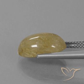 Quartzo Rutilo Amarelo Dijon Natural 5.66ct, oval, Transparente