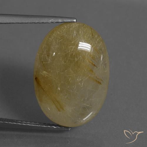 16.12ct Natural amarelo médio Quartzo Rutilo, oval, Translúcido