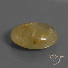 Quartzo Rutilo amarelo médio Natural 16.12ct, oval, Translúcido