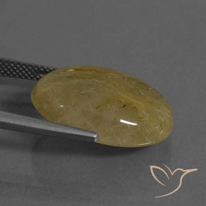 Quartzo Rutilo amarelo médio Natural 16.12ct, oval, Translúcido