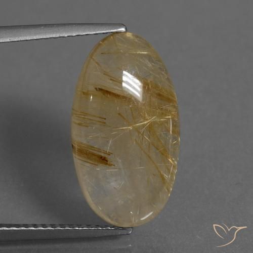 8.23ct Natural Castanho Dourado Muito Claro Quartzo Rutilo, oval, Translúcido