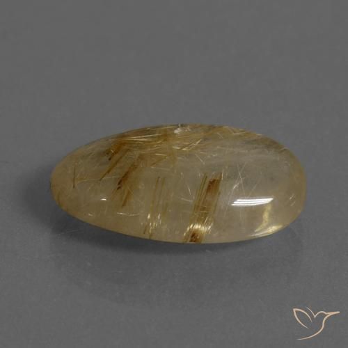 Quartzo Rutilo Castanho Dourado Muito Claro Natural 8.23ct, oval, Translúcido