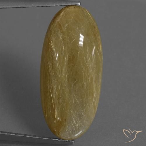 12.34ct Natural amarelo médio Quartzo Rutilo, oval, Translúcido
