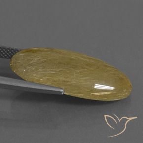 Quartzo Rutilo amarelo médio Natural 12.34ct, oval, Translúcido