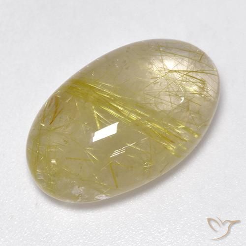 Quartzo Rutilo Amarelo Terroso Claro Natural 15.27ct, oval, Translúcido