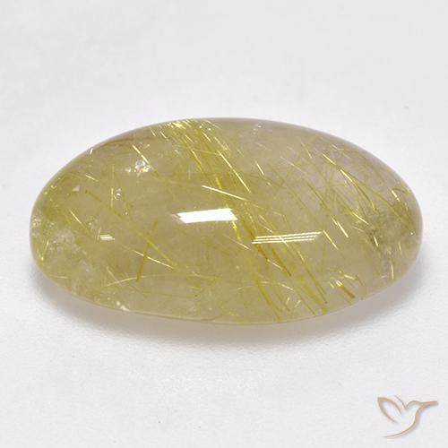 Quartzo Rutilo Amarelo Terroso Claro Natural 15.27ct, oval, Translúcido