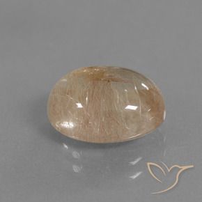 Quartzo Rutilo Claro e Ouro-Bronze Natural 3.95ct, oval, Transparente