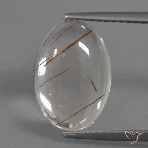 3.45ct Natural Limpar com Cobre Quartzo Rutilo, oval, Transparente