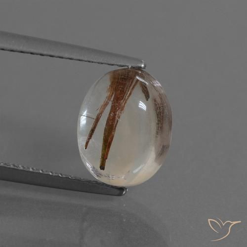 3.48ct Natural Limpar com Cobre Quartzo Rutilo, oval, Transparente