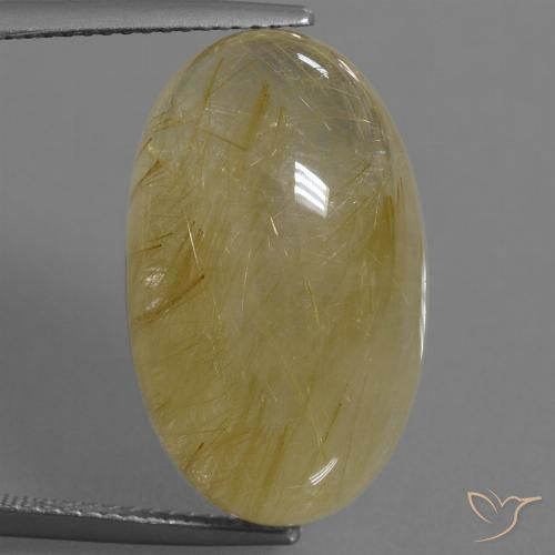 20.70ct Natural amarelo médio Quartzo Rutilo, oval, Translúcido