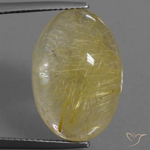 17.54ct Natural Luz amarela Quartzo Rutilo, oval, Transparente