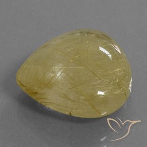 Quartzo Rutilo amarelo quente Natural 17.91ct, Formato de pêra, Transparente