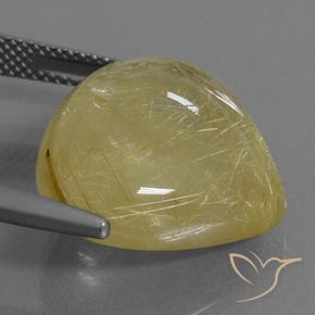 Quartzo Rutilo amarelo quente Natural 17.91ct, Formato de pêra, Transparente