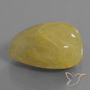 Quartzo Rutilo Luz amarela Natural 24.90ct, Formato de pêra, Translúcido