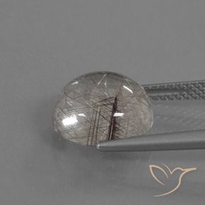 Quartzo Rutilo Marrom claro Natural 5.09ct, Corte Redondo, Transparente