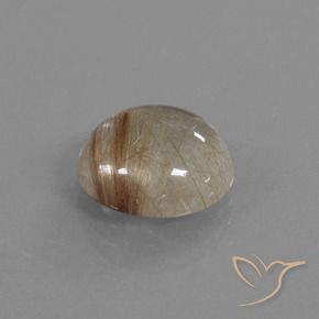 Quartzo Rutilo Marrom Quente Natural 4.31ct, Redondo, Transparente