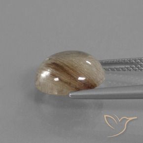 Quartzo Rutilo Marrom Quente Natural 4.31ct, Redondo, Transparente