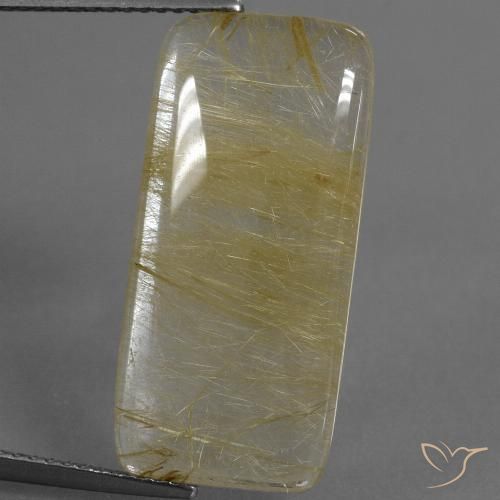 10.78ct Natural Luz amarela Quartzo Rutilo, Almofada, Transparente
