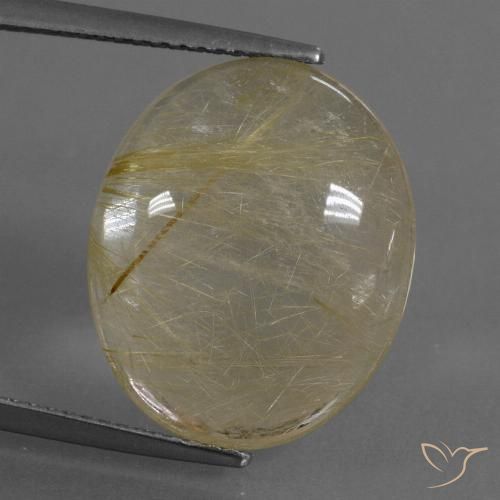 10.36ct Natural Luz amarela Quartzo Rutilo, oval, Transparente, Photo A